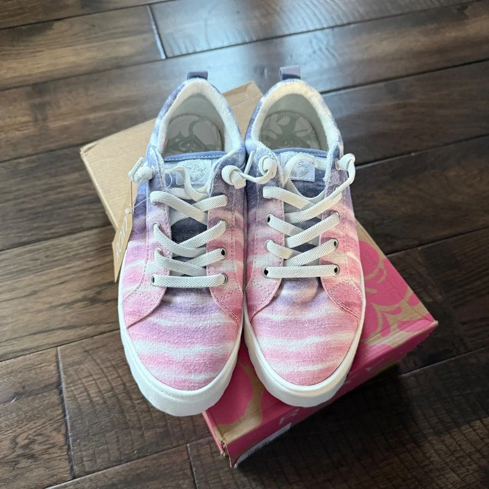 Roxy Sheilahh Color Dew Tie Dye Platform Sneakers Shoes Women's Size‎ 7